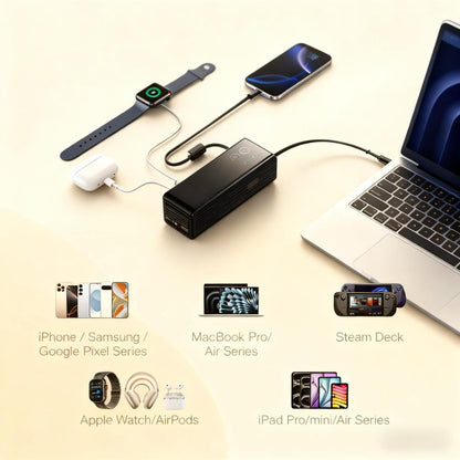 170W Portable Power Bank with Dual Built-in Cables