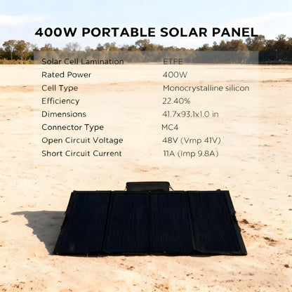 400W Portable Solar Panel with IP68 Weatherproof Design