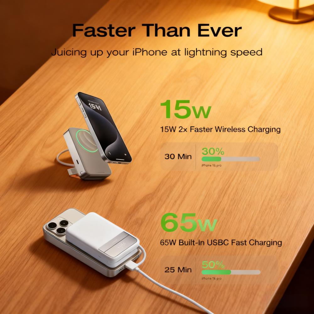 Magnetic Portable Power Bank with Smart Custom Display